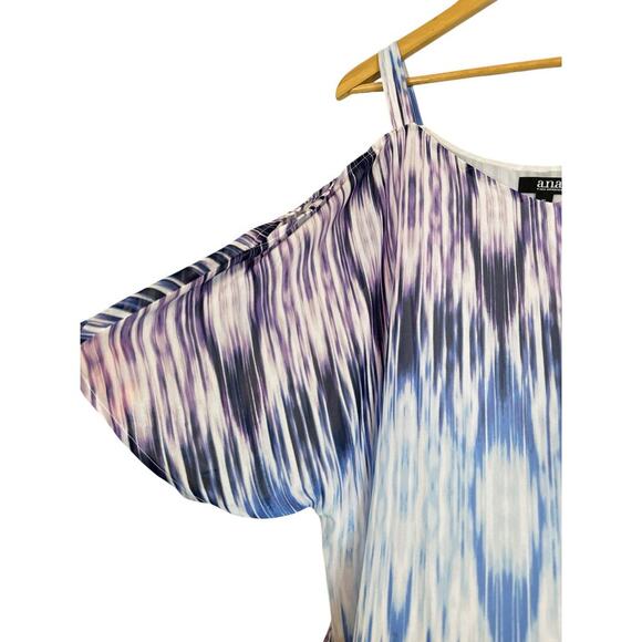 a.n.a. A New Approach Women’s Cold Shoulder Abstract Boho Blouse Sz XL Multi NWT - Picture 3 of 8